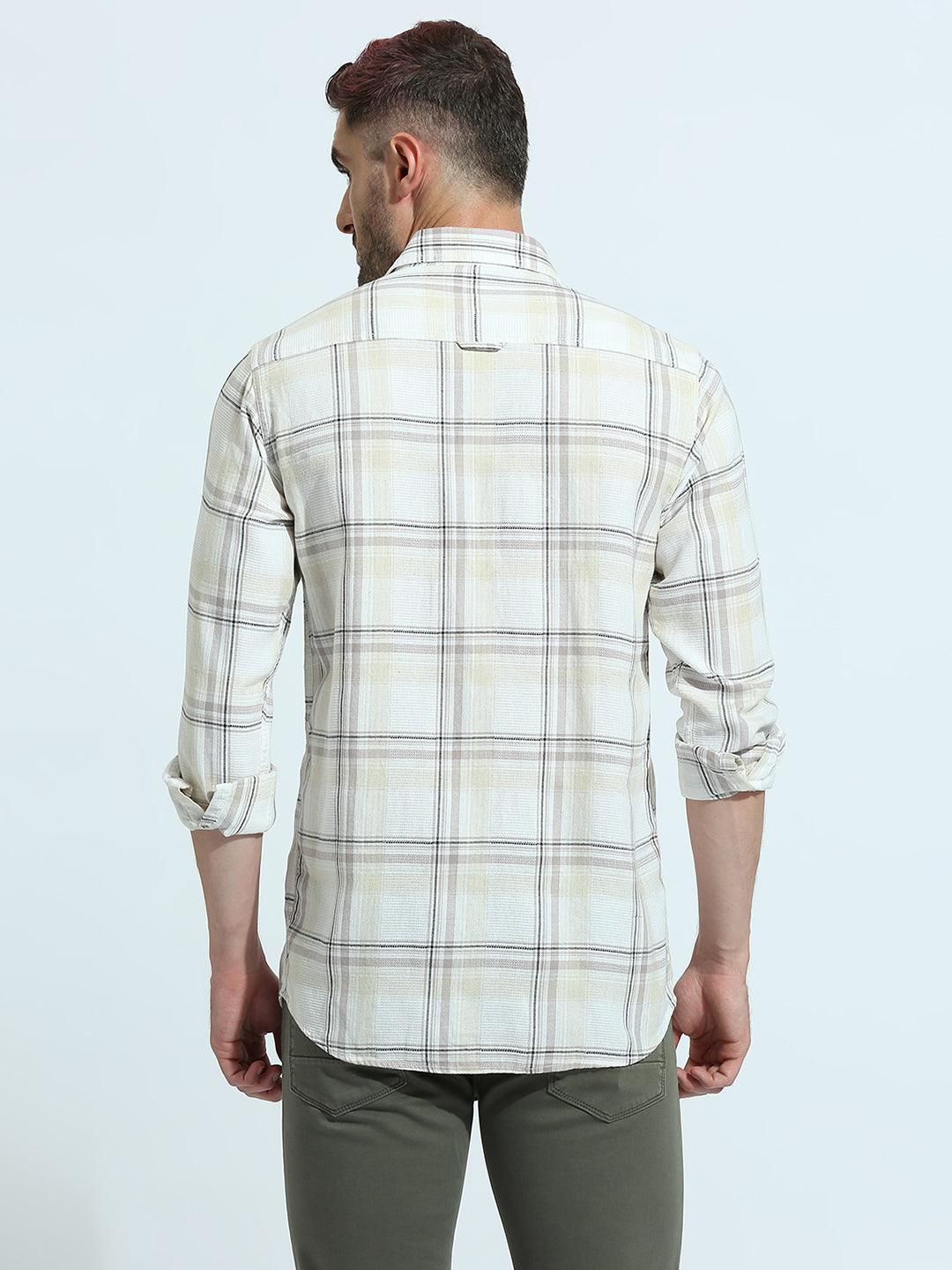 Beige Checkered Shirt - Image 5