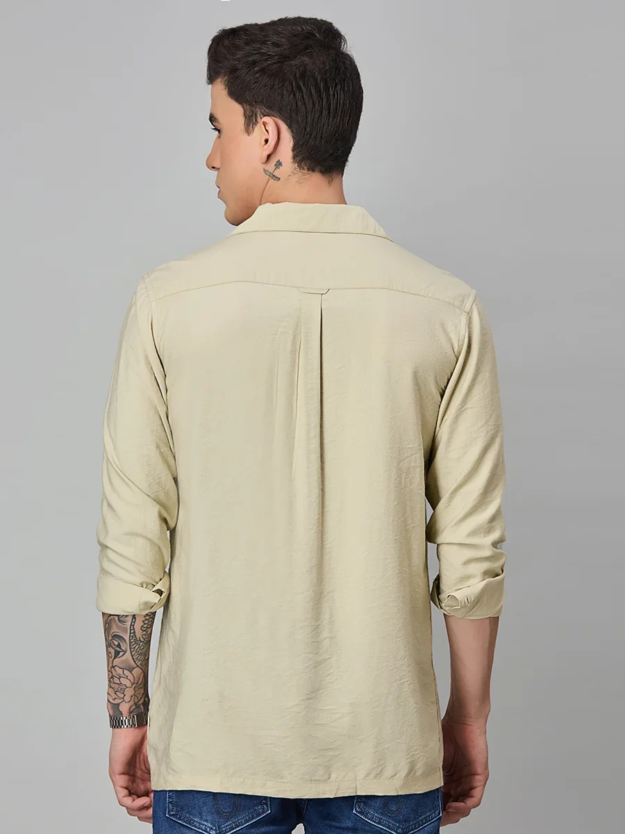 Beige Textured Shirt - Image 5