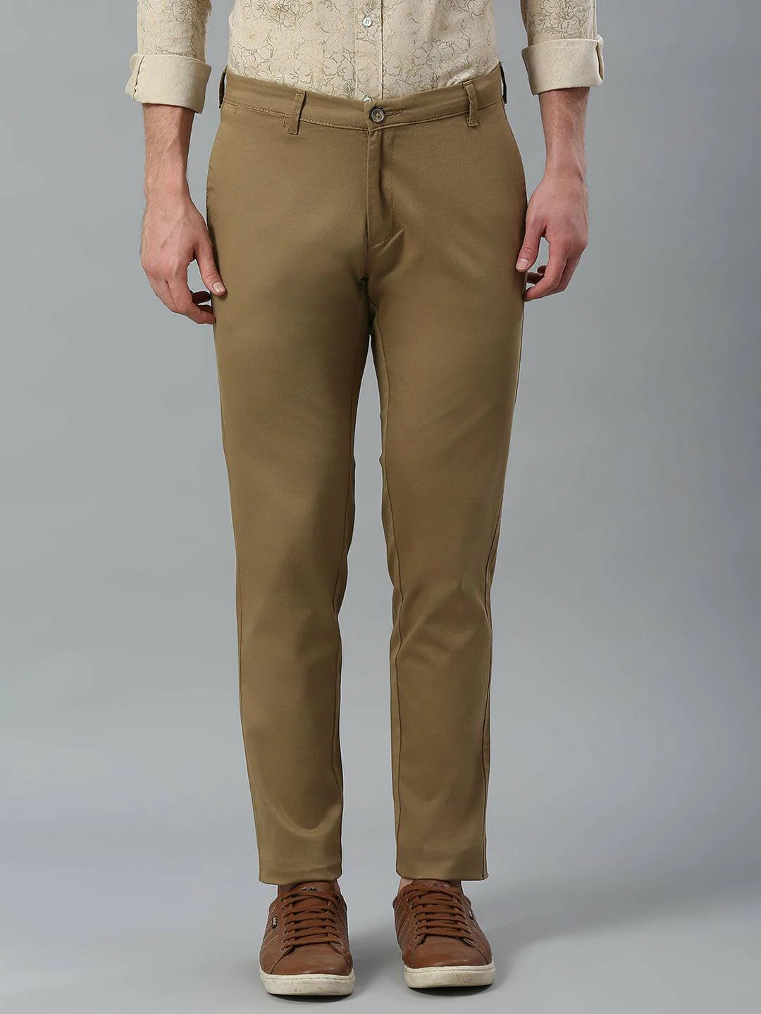 Stretchable Beige Narrow Chino Pants - Image 3