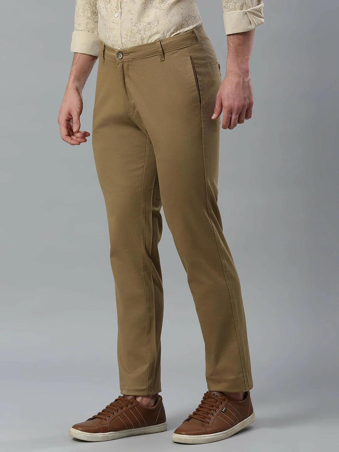 Stretchable Beige Narrow Chino Pants - Image 4
