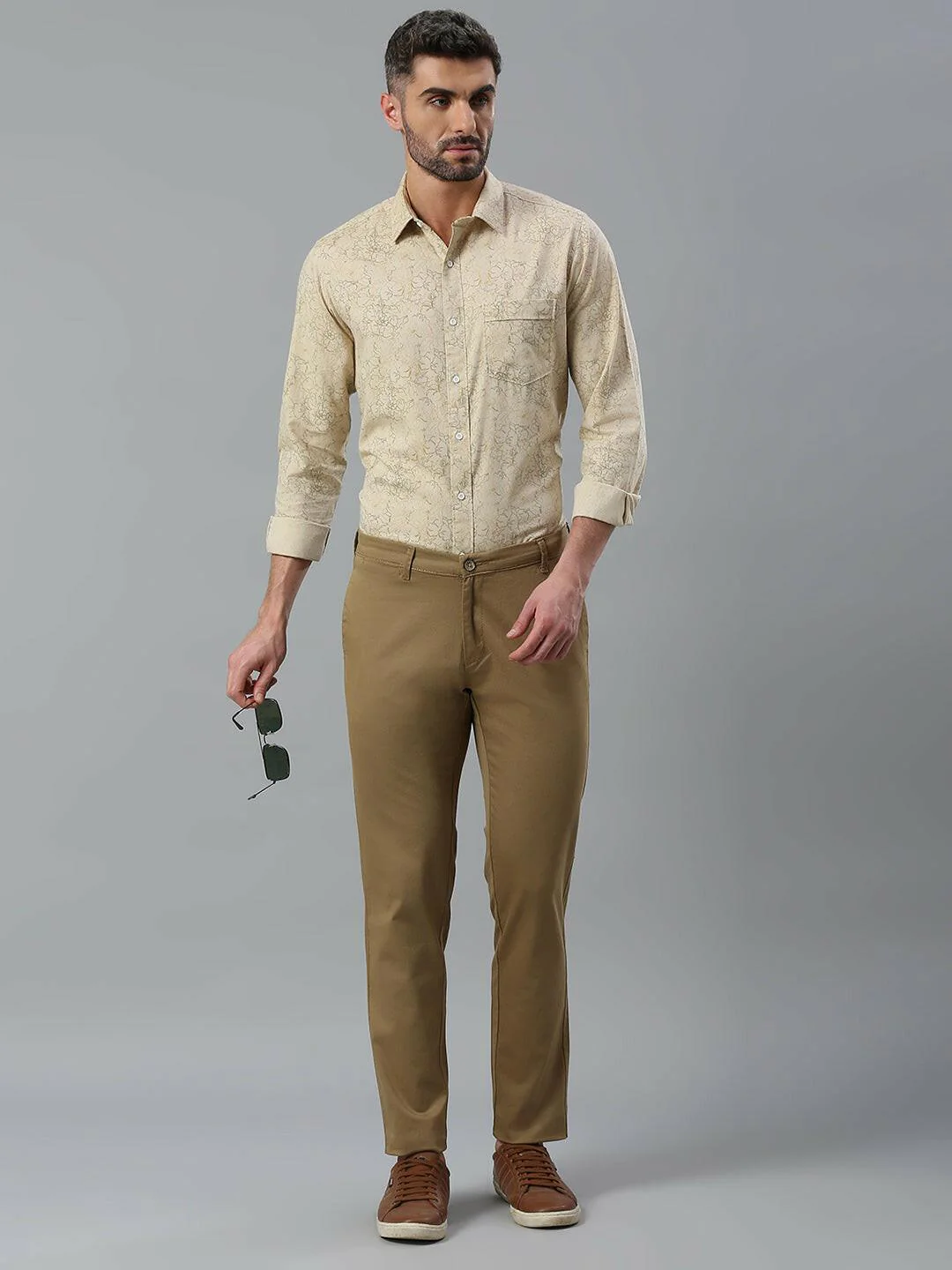 Stretchable Beige Narrow Chino Pants - Image 8