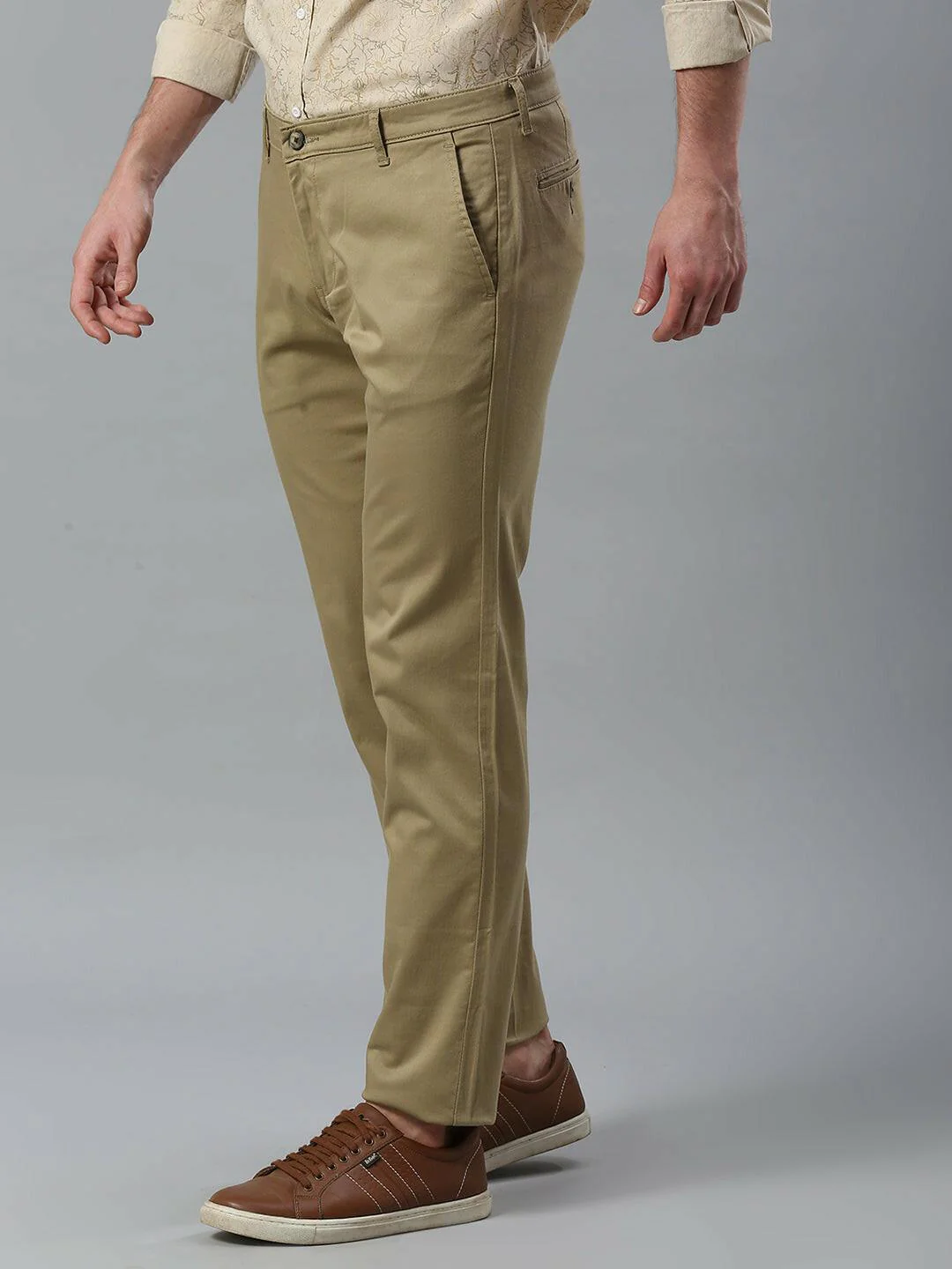Beige Narrow Chino Pants - Image 3
