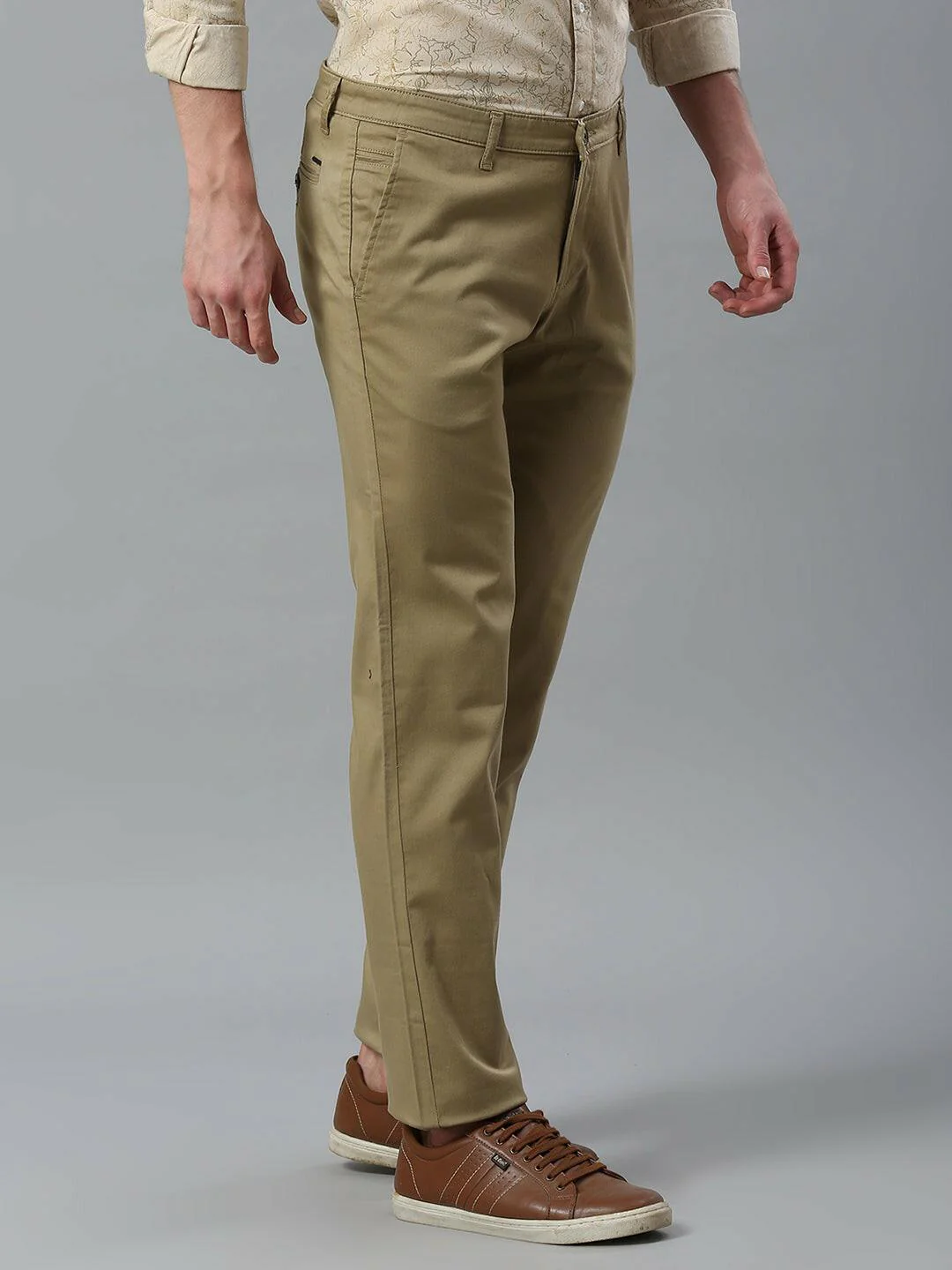 Beige Narrow Chino Pants - Image 4
