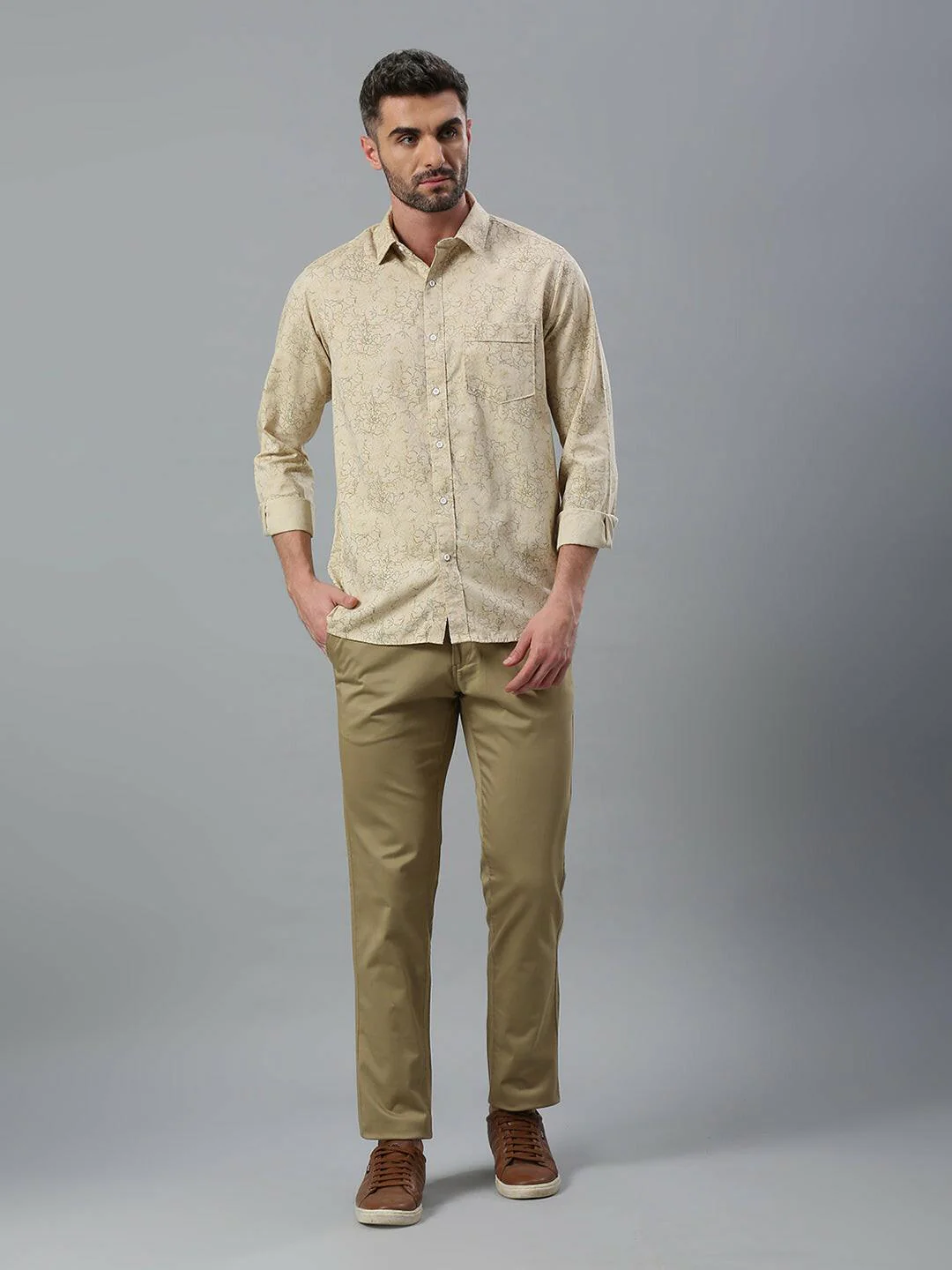 Beige Narrow Chino Pants - Image 7