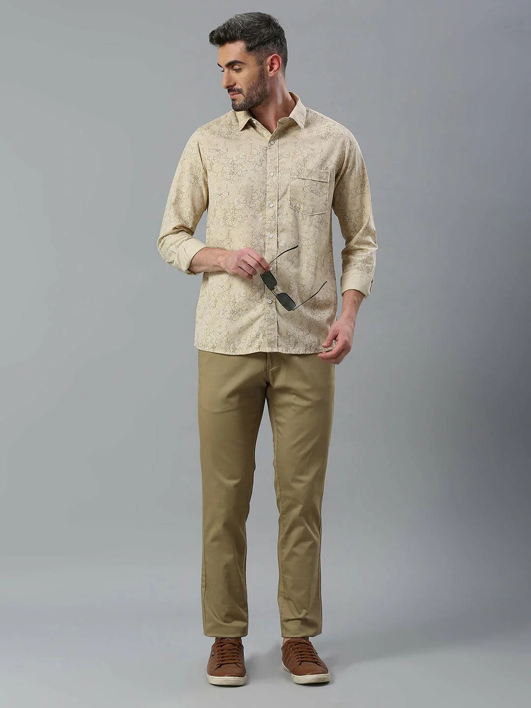 Beige Narrow Chino Pants - Image 8