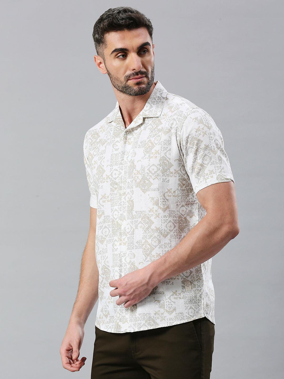 Beige Printed Shirt - Image 2