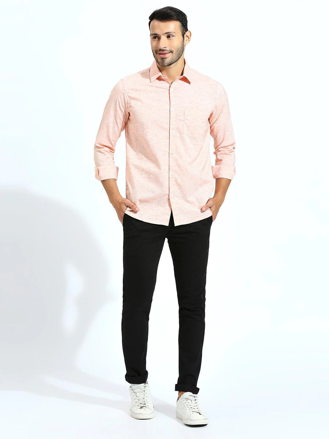 Black Tapered Narrow Fit Chino Pants - Image 6
