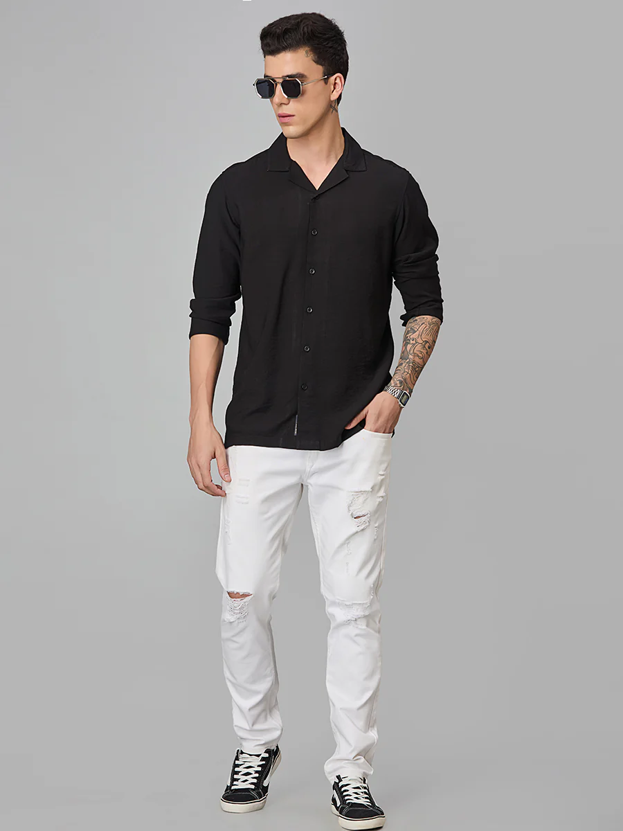 Black Solid Shirt - Image 6