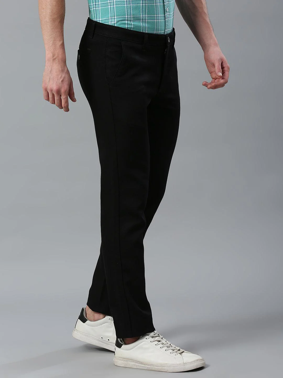 Stretchable Lycra Black Chino Pants - Image 3