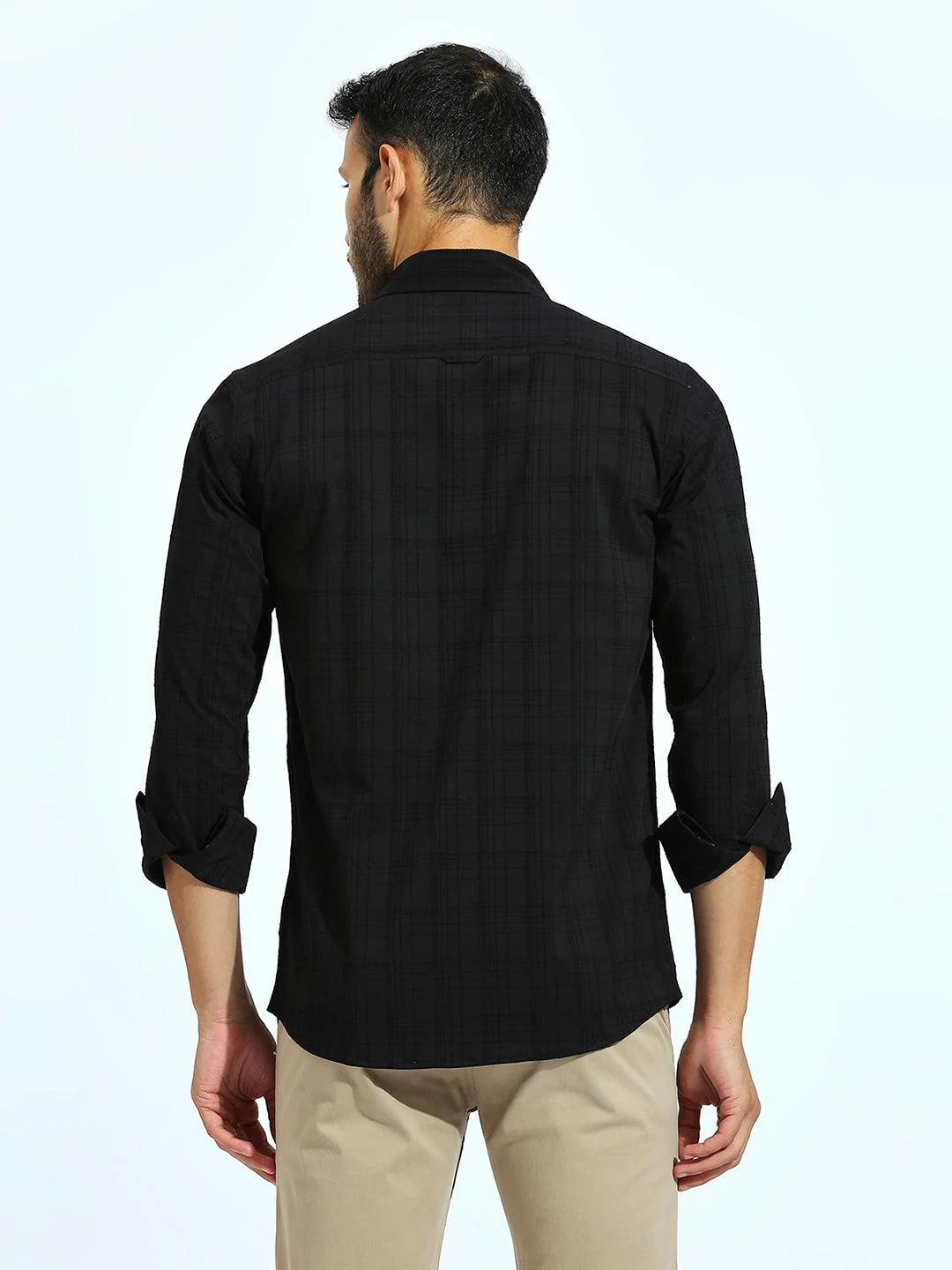 Self Checkered Black Shirt - Image 5