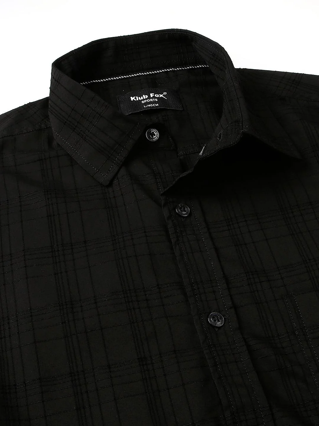 Self Checkered Black Shirt - Image 8