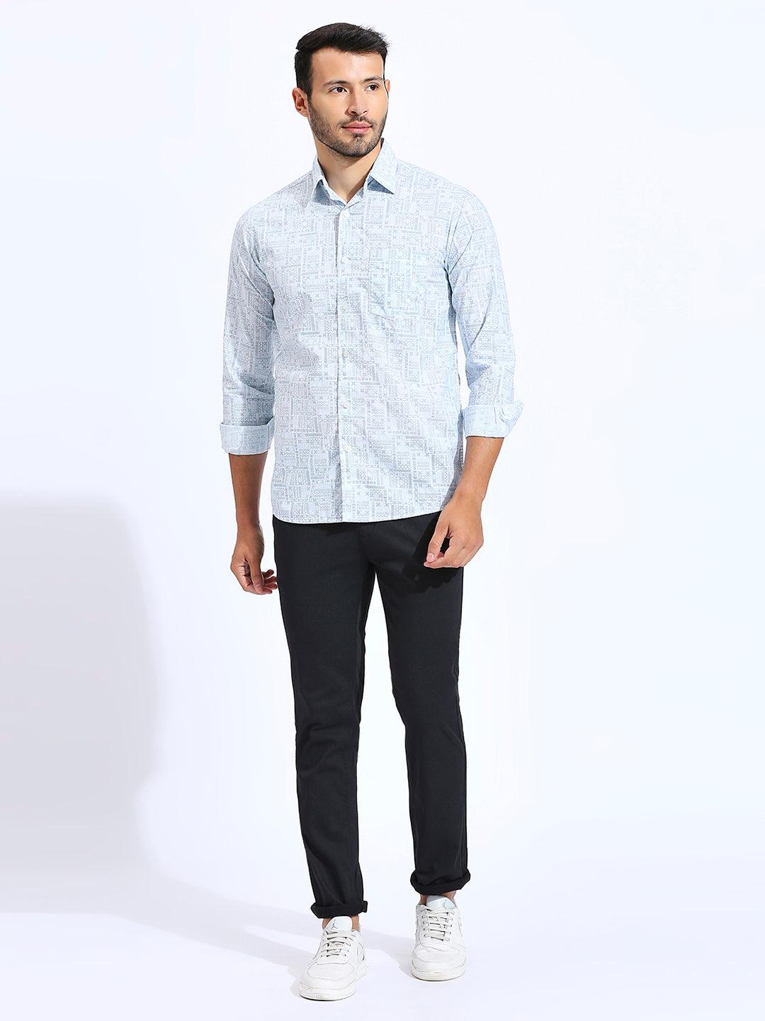 Blue Printed Shirt - Image 6