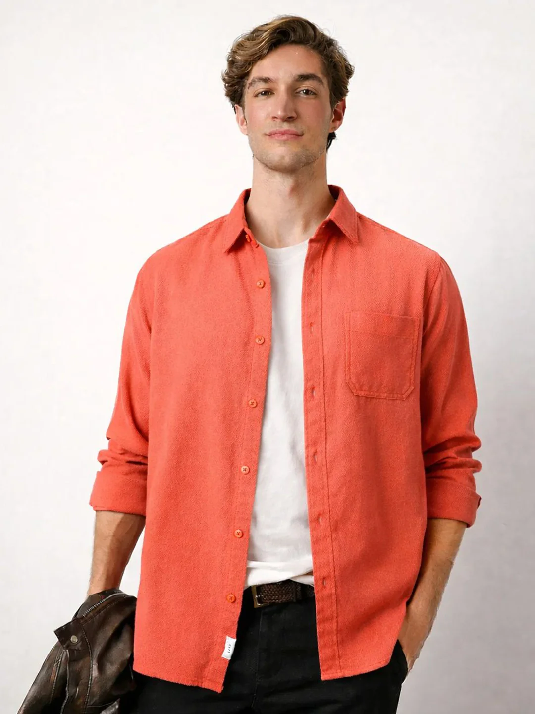 Carrot Orange Solid Shirt