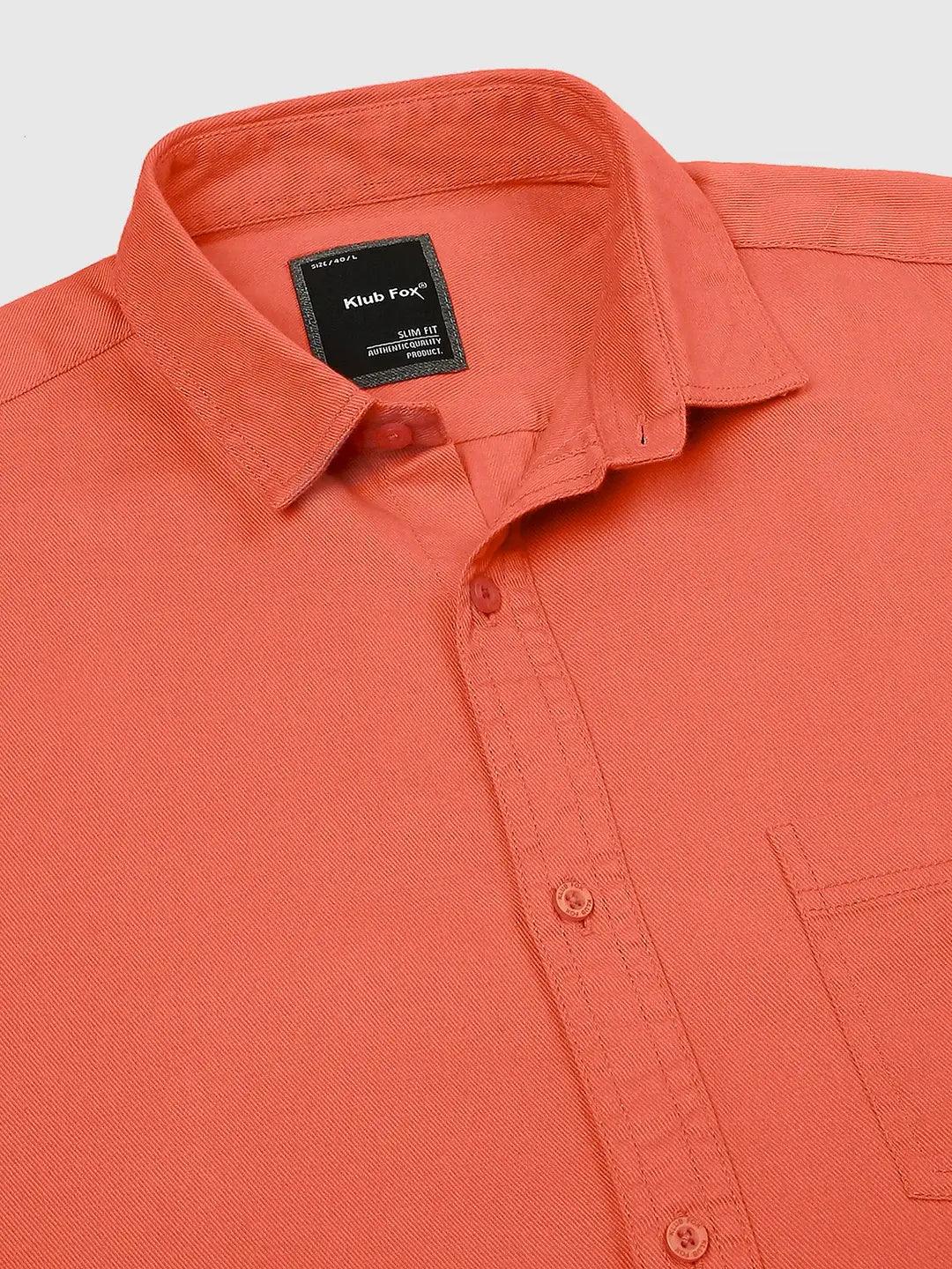 Carrot Orange Solid Shirt - Image 2