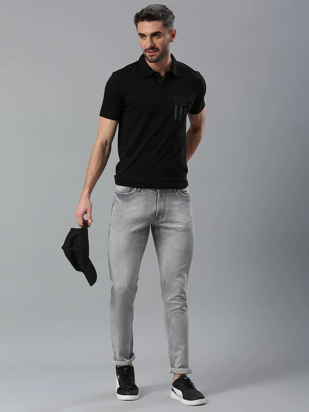 Stretchable Mist Grey Skinny Fit Jeans - Image 9