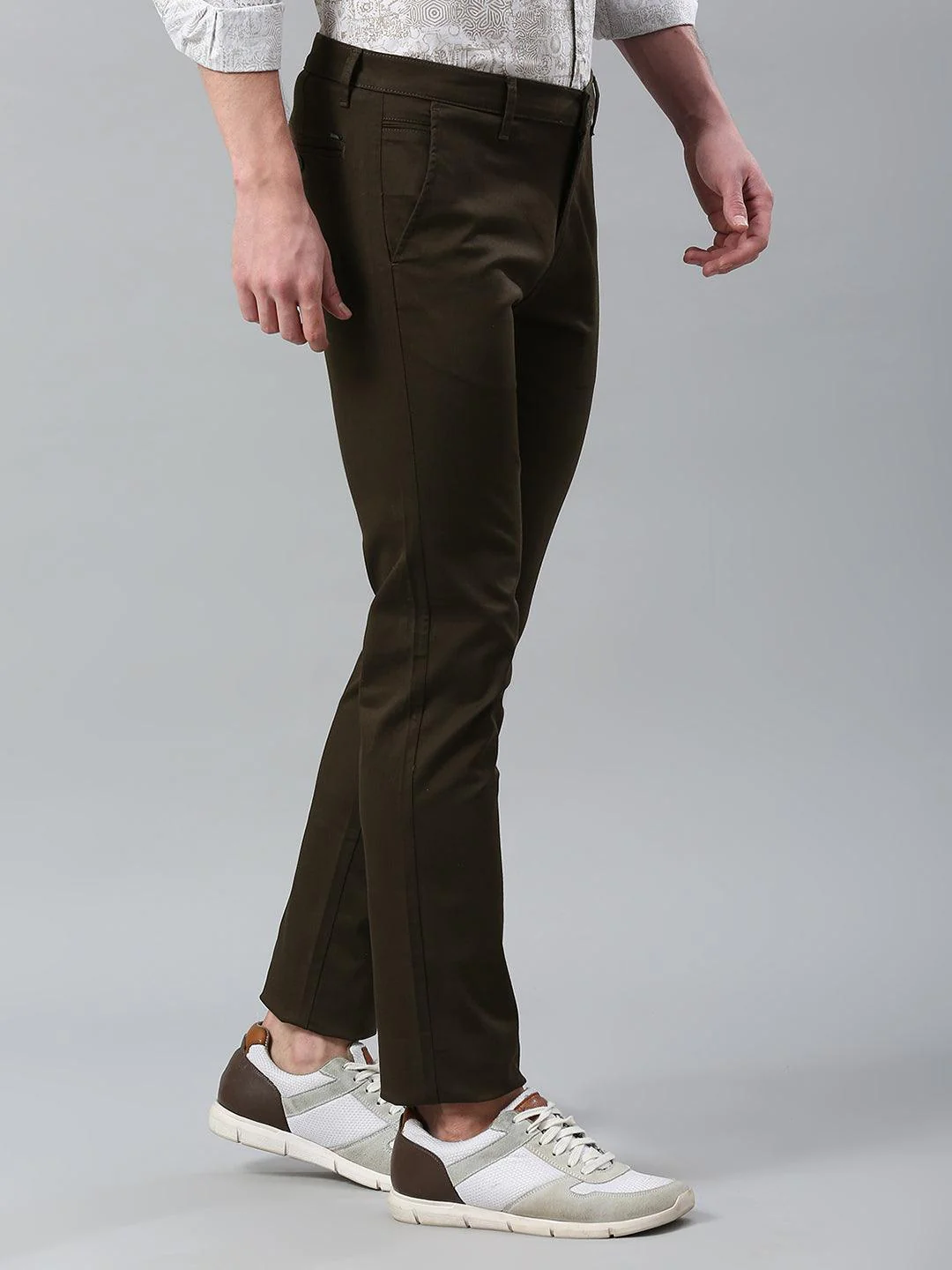 Stretchable Olive Narrow Chino Pants - Image 4