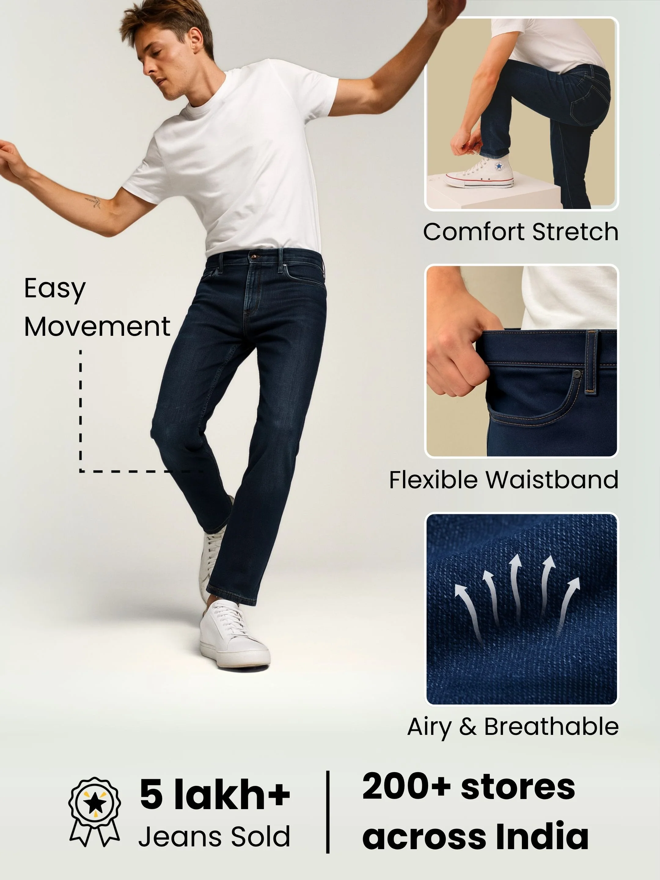 Stretchable Straight Fit Original Black Jeans - Image 6