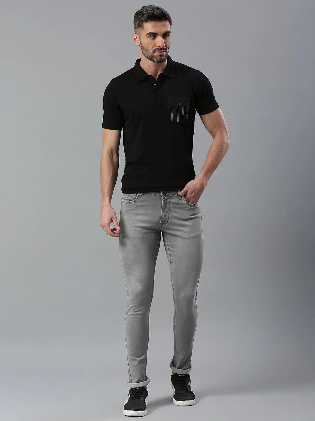 Stretchable Grey Cloud Skinny Fit Jeans - Image 7