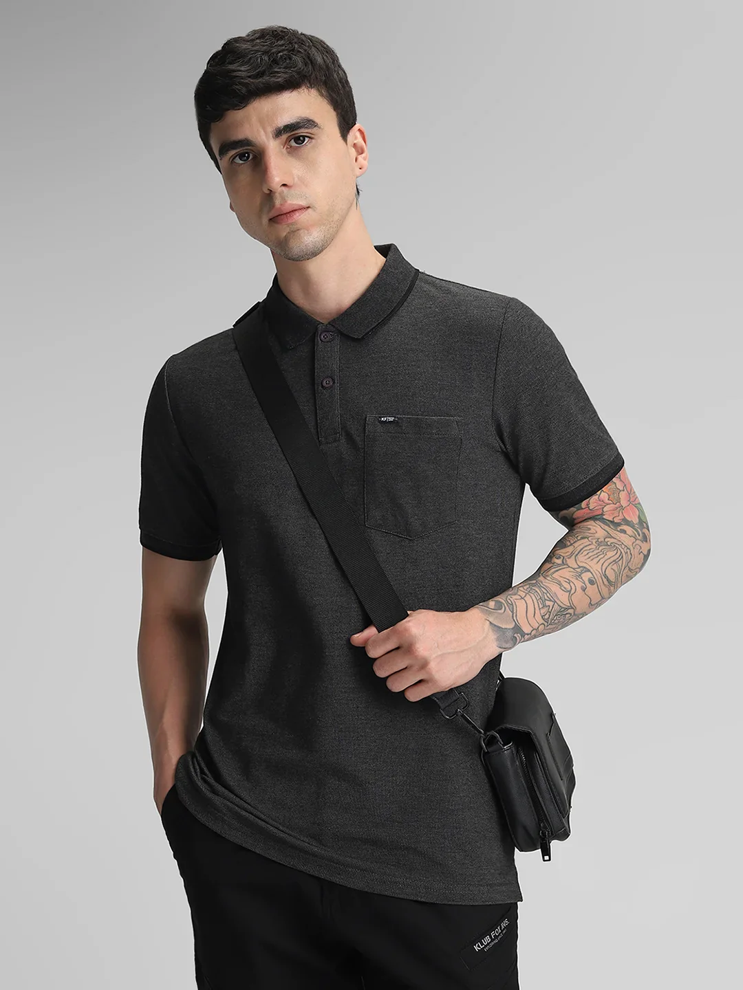 Rise 505 Anthra Melange Polo T-Shirt - Image 6