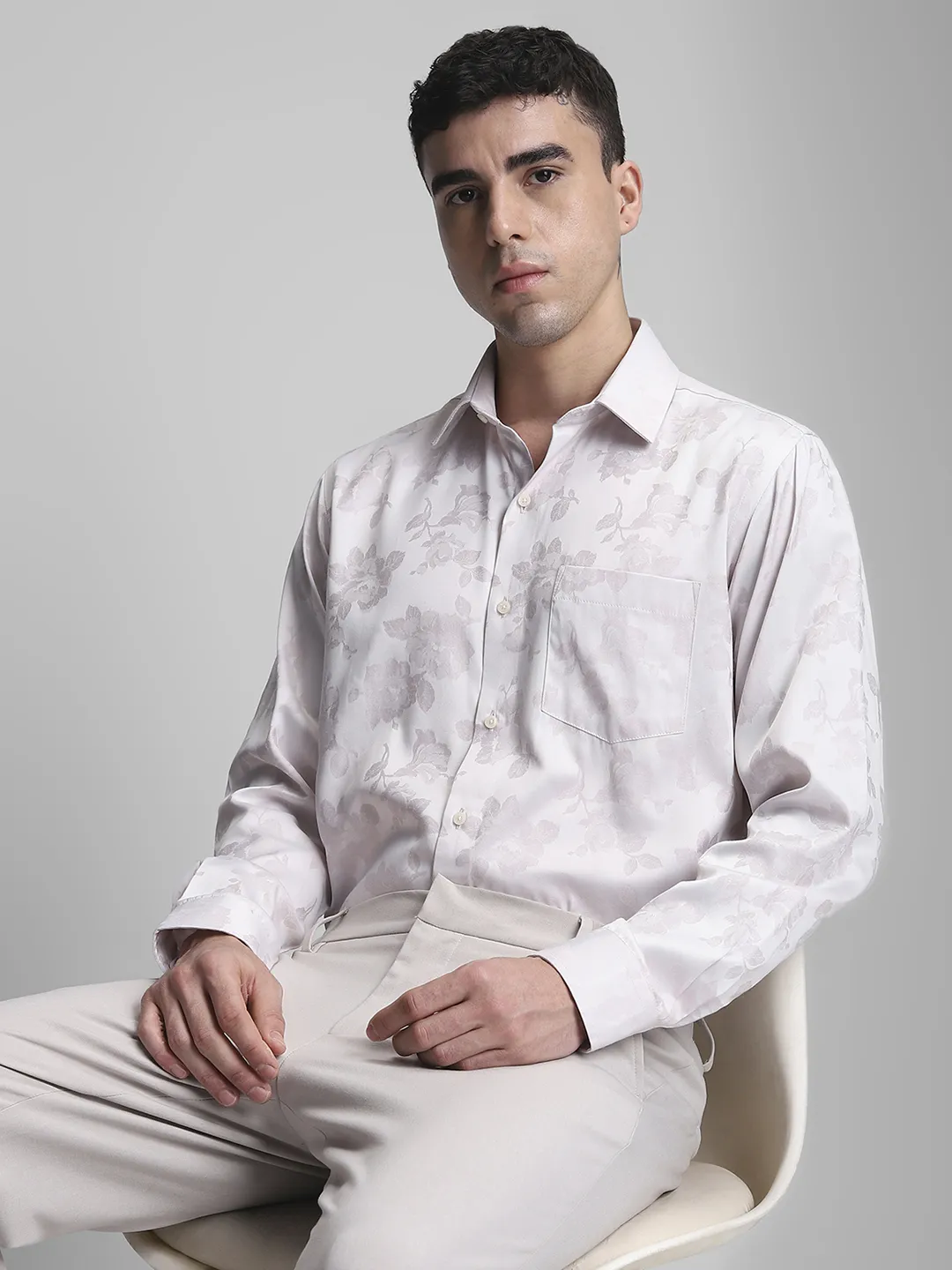 Baby Pink Jaquard Shirt - Image 4