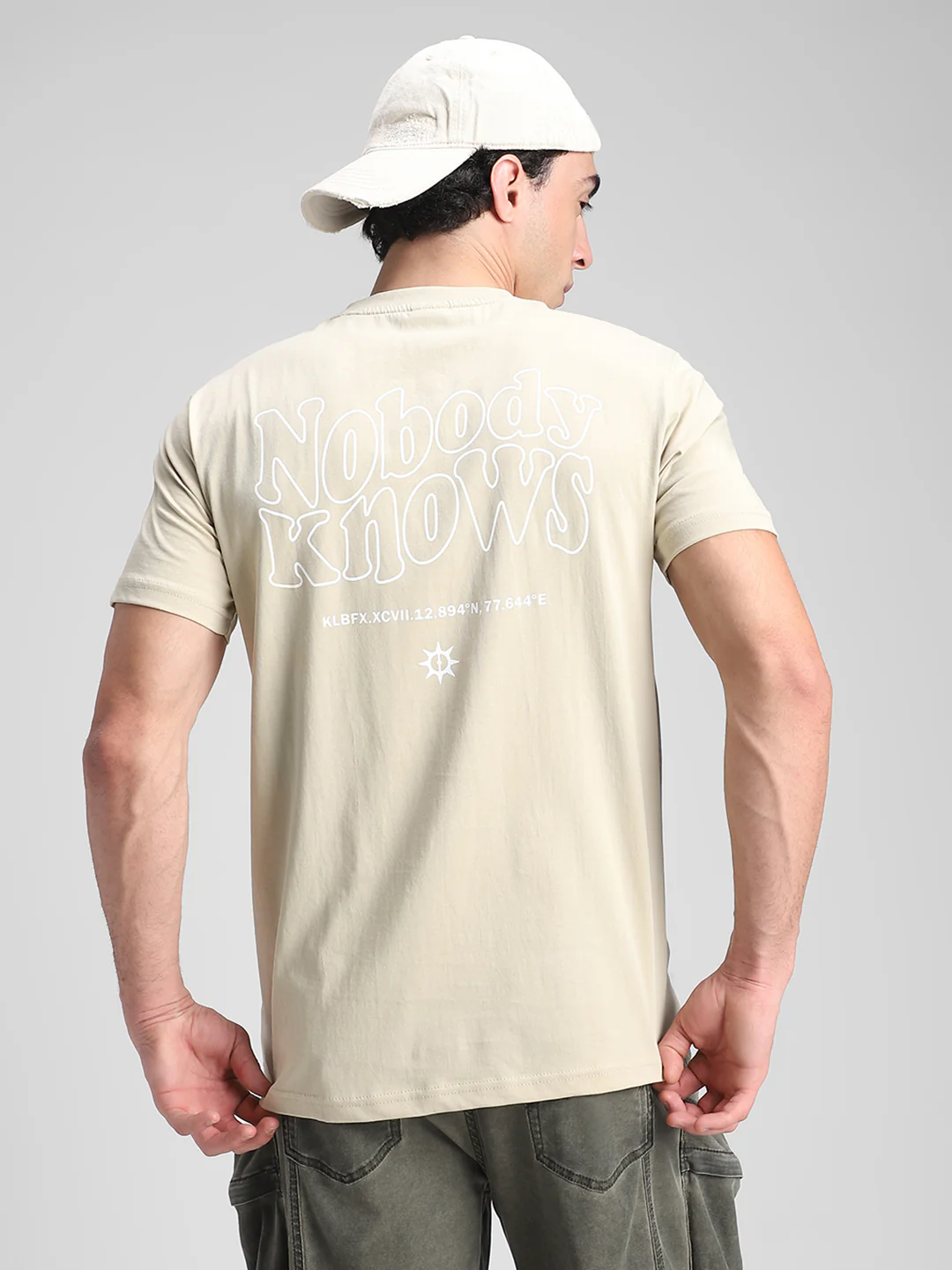 Beige Backprint Crew T-Shirt - Image 4