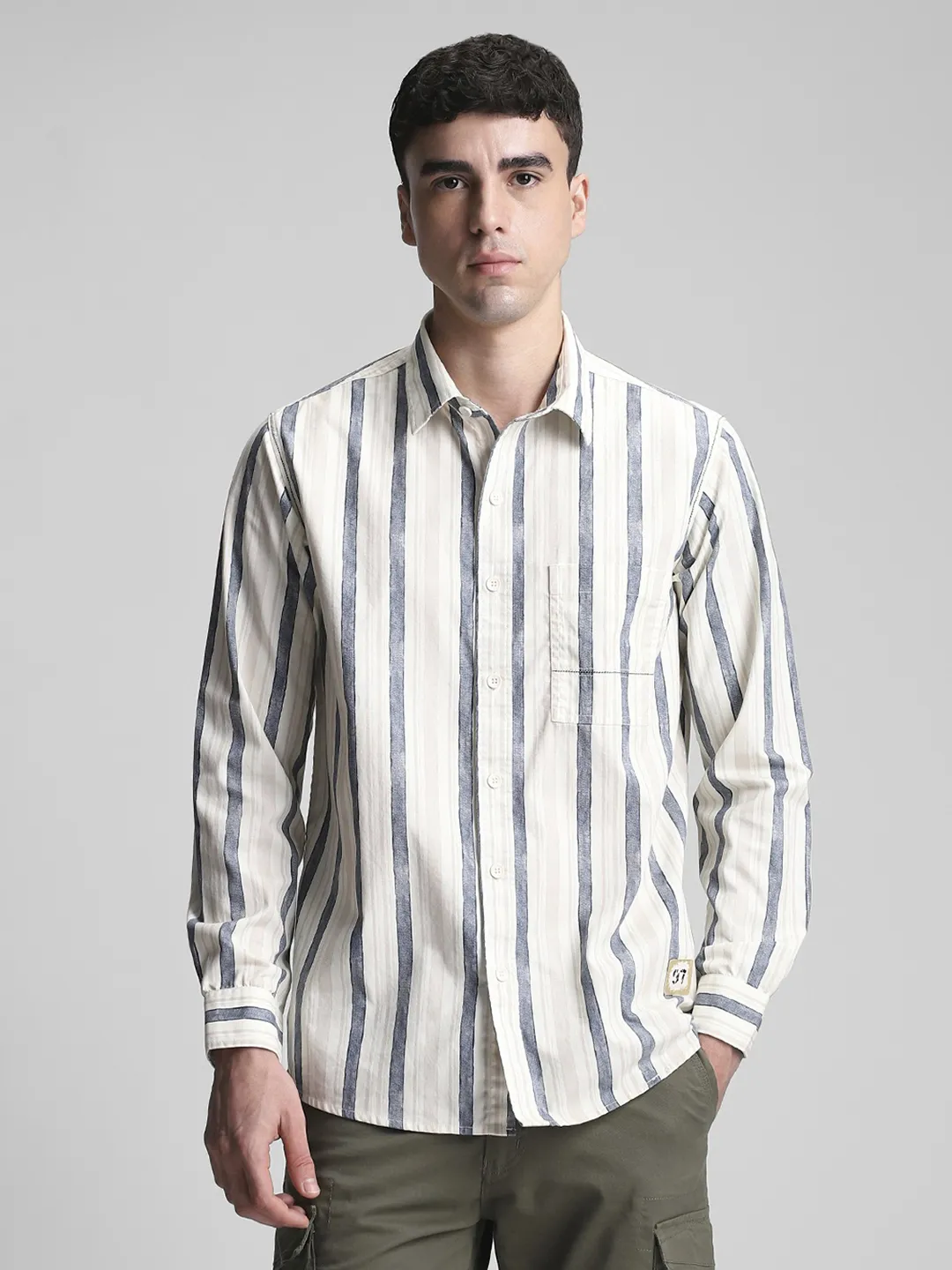 Beige Striped Shirt - Image 6