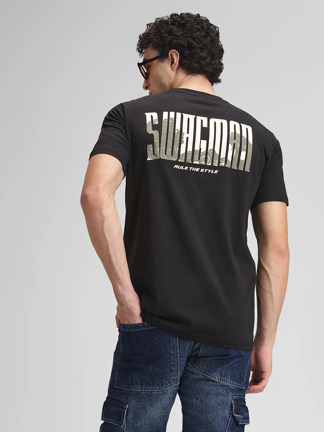 Black Printed Crew T-Shirt