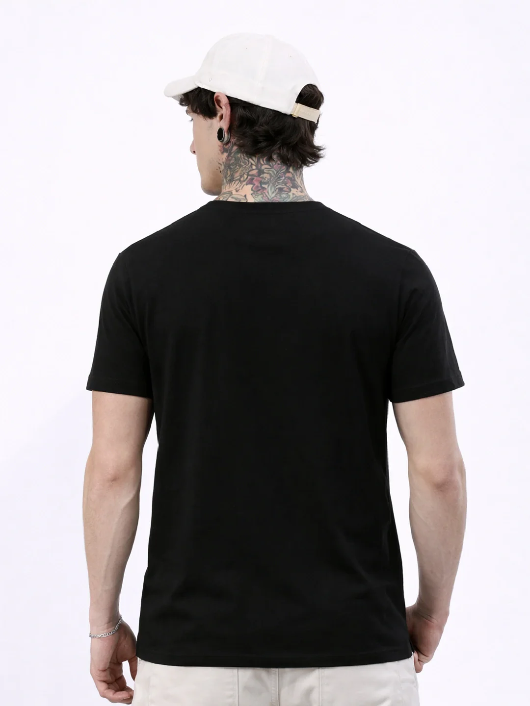 Black Printed Half Sleeve T-Shirt - Image 4