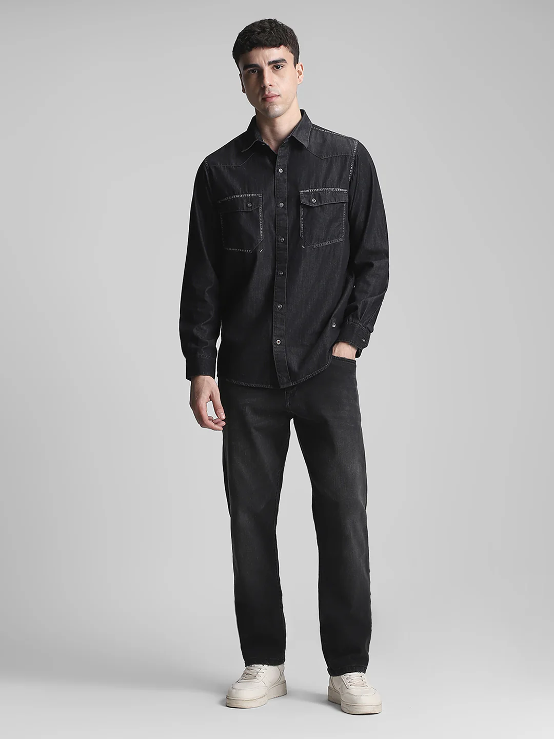 Black Solid Shirt - Image 5