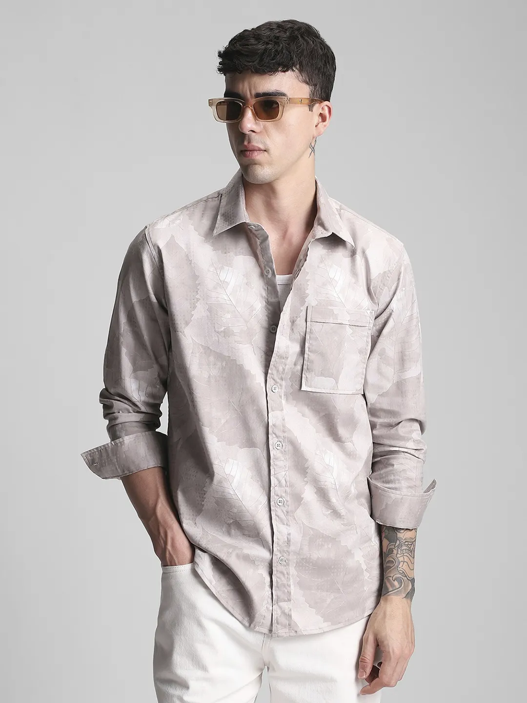 Brown Printed Shirt