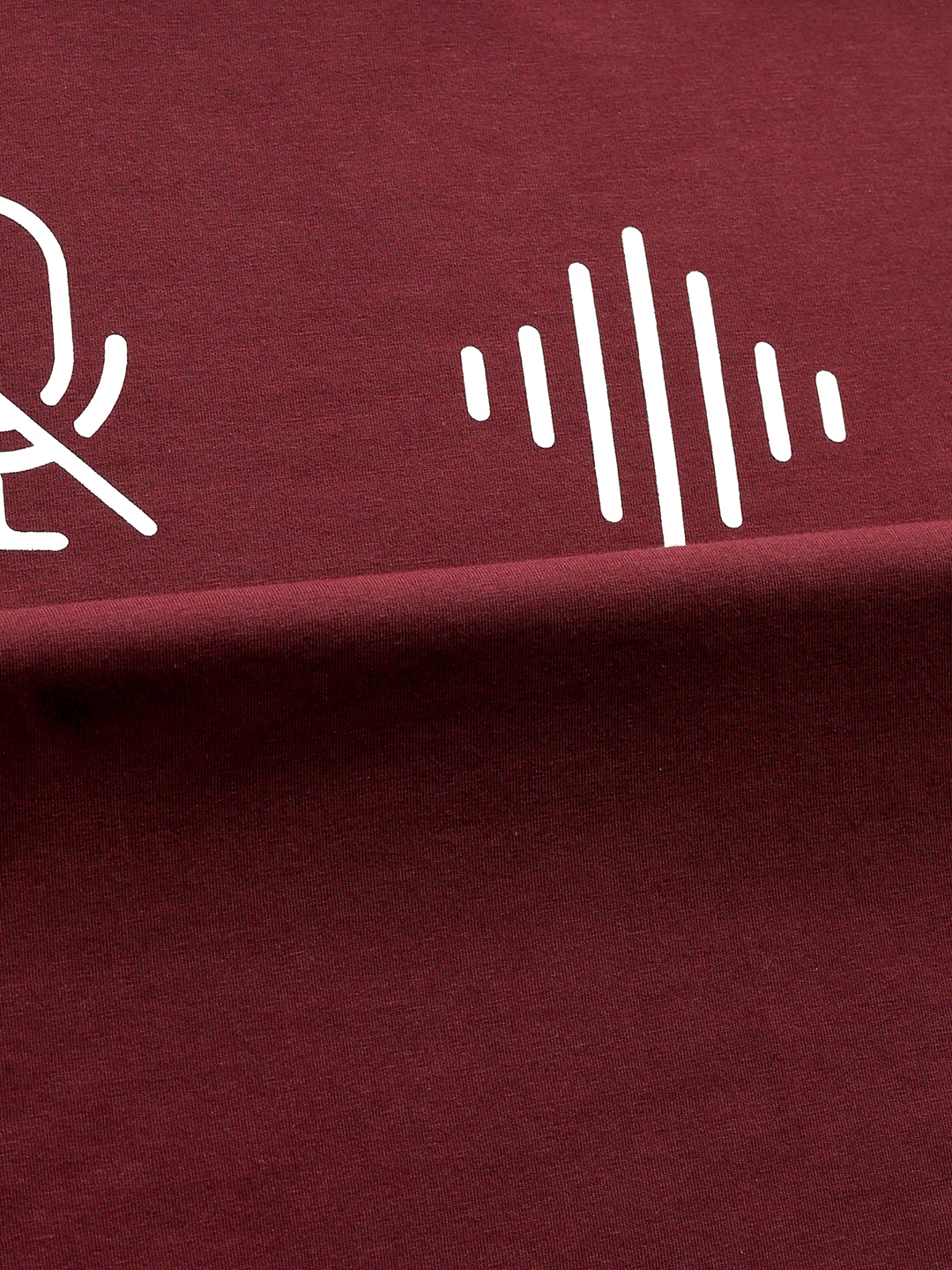Burgundy Printed Crew T- Shirt - Image 2