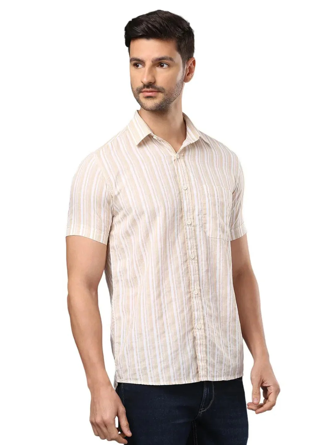 Beige Printed Shirt - Image 4