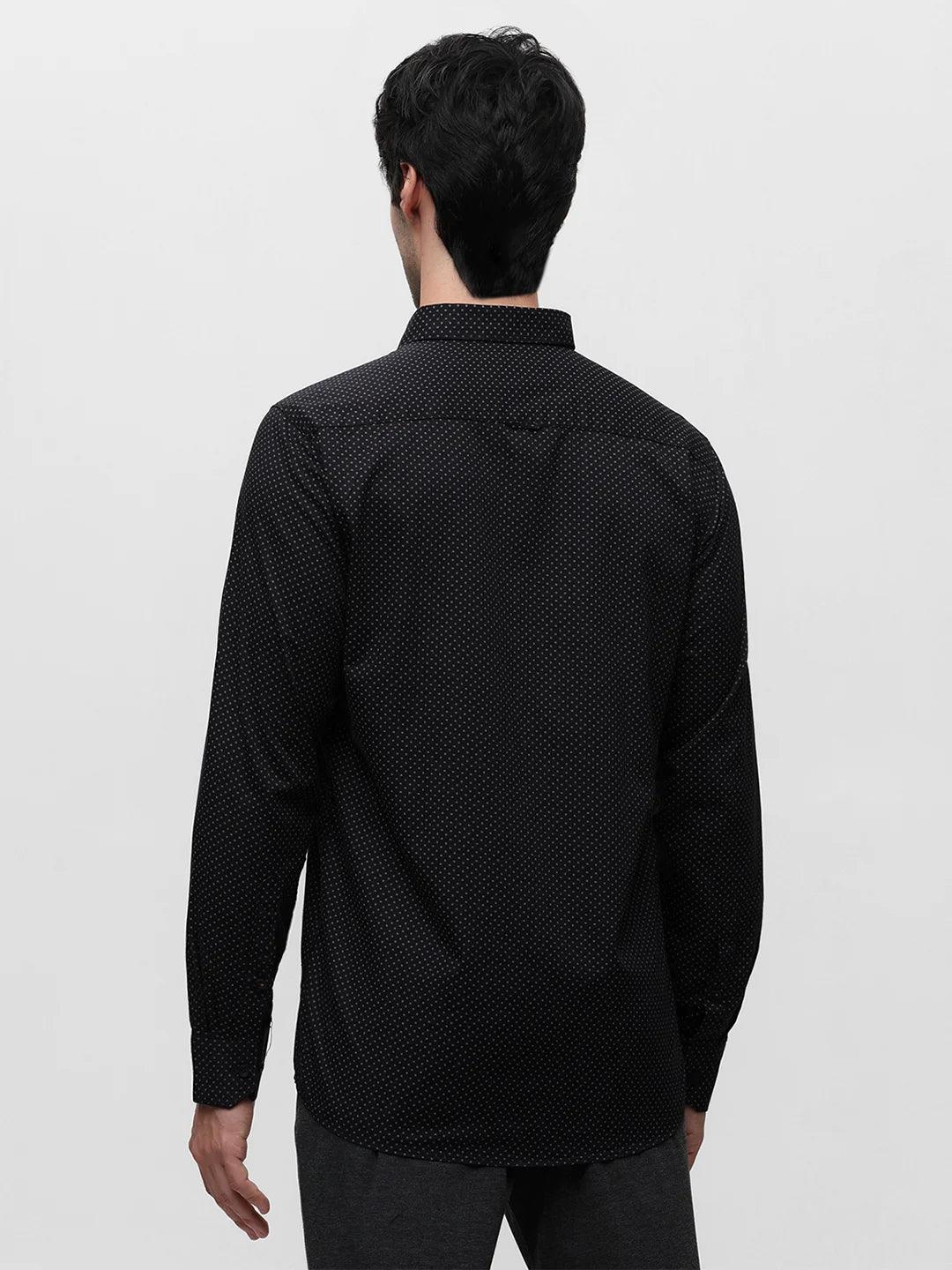 Black Printed Partywear Shirt - Image 6