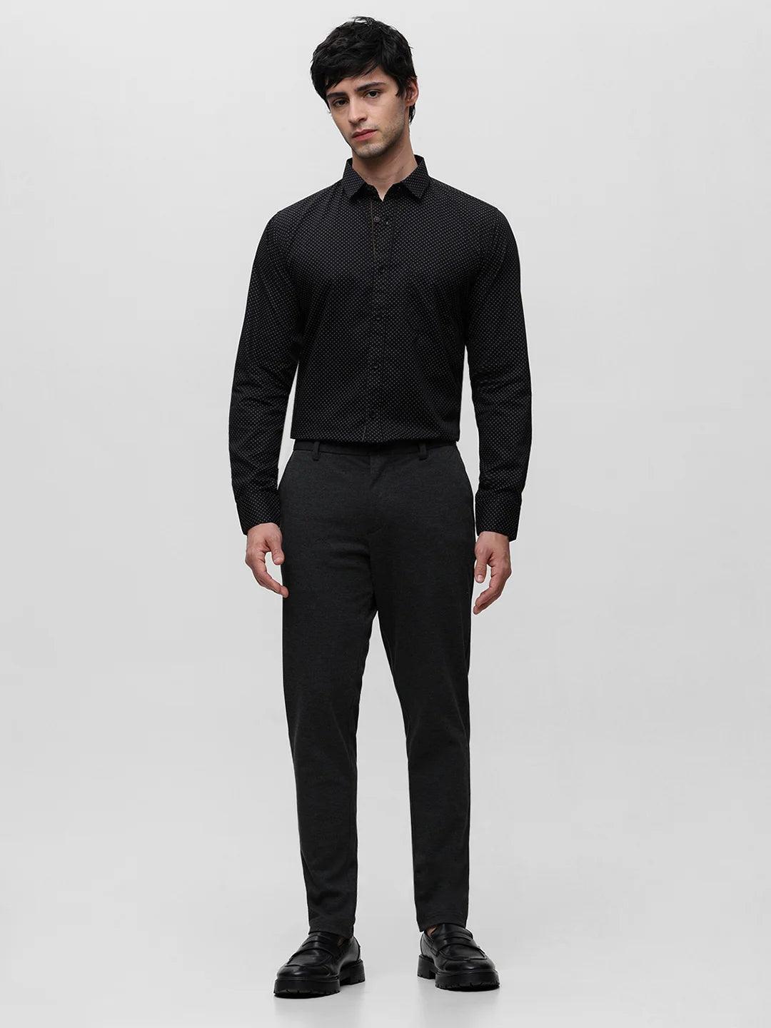 Black Printed Partywear Shirt - Image 7