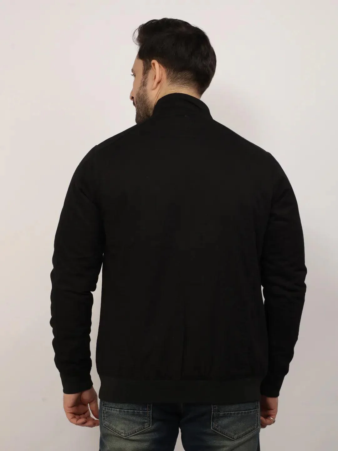 Black Solid Band Jacket - Image 3