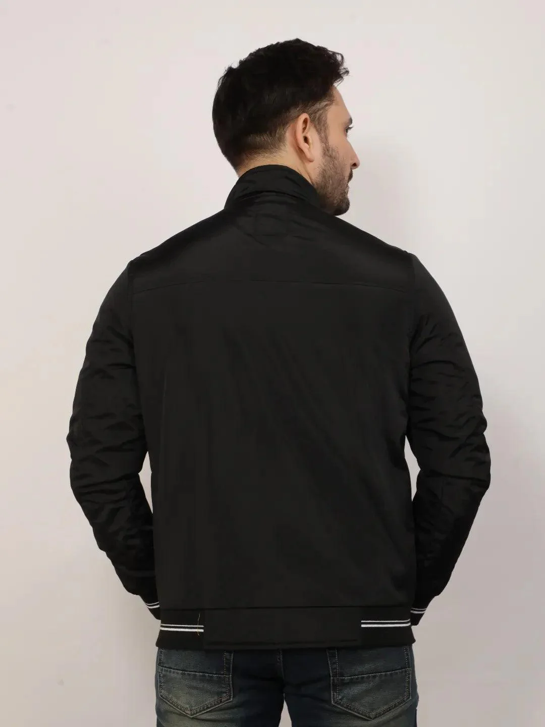 Black Solid Band Jacket - Image 4