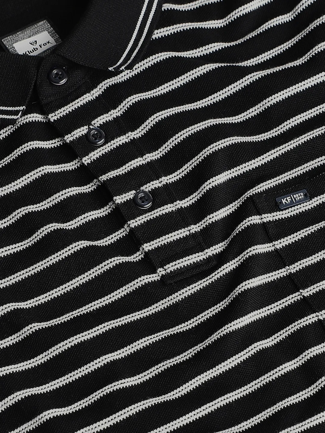 Black Striped Polo T-Shirt - Image 6