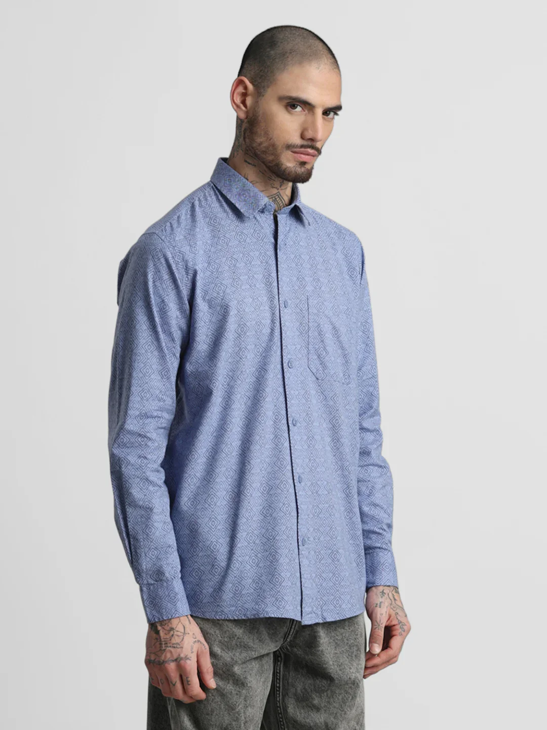 Blue Printed Shirt - Image 3