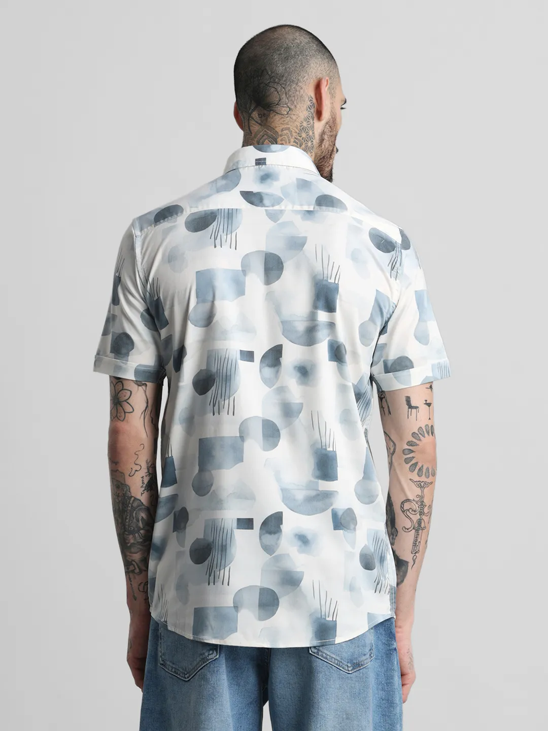 Blue Printed Shirt - Image 4