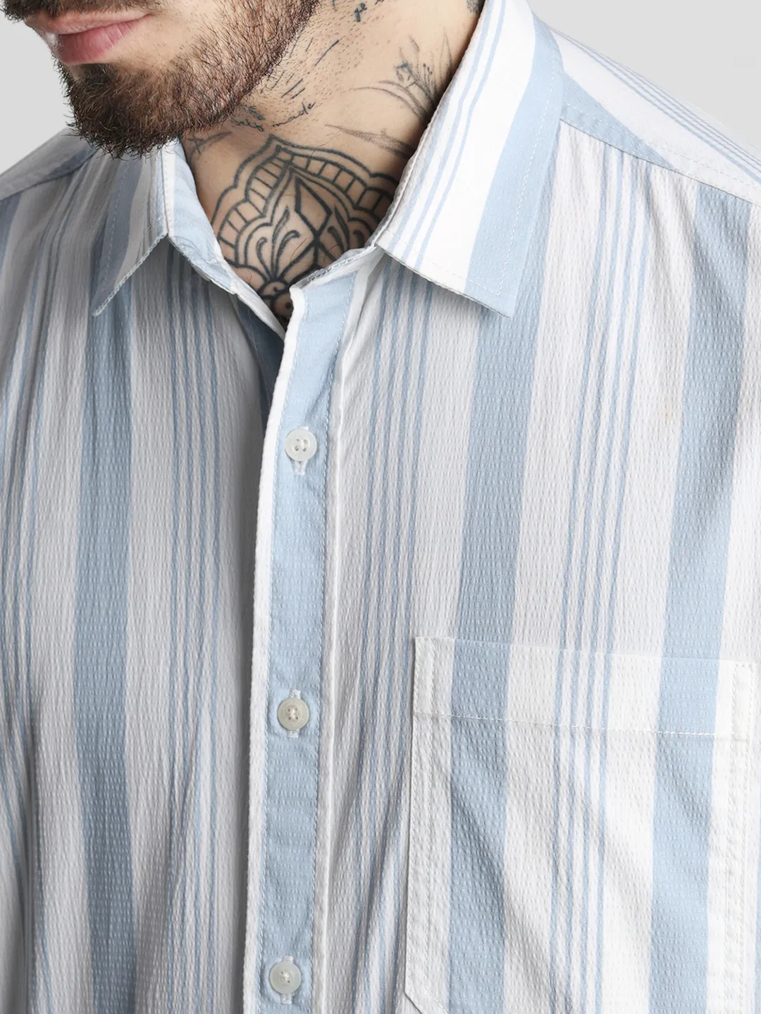 Blue Printed Shirt - Image 6