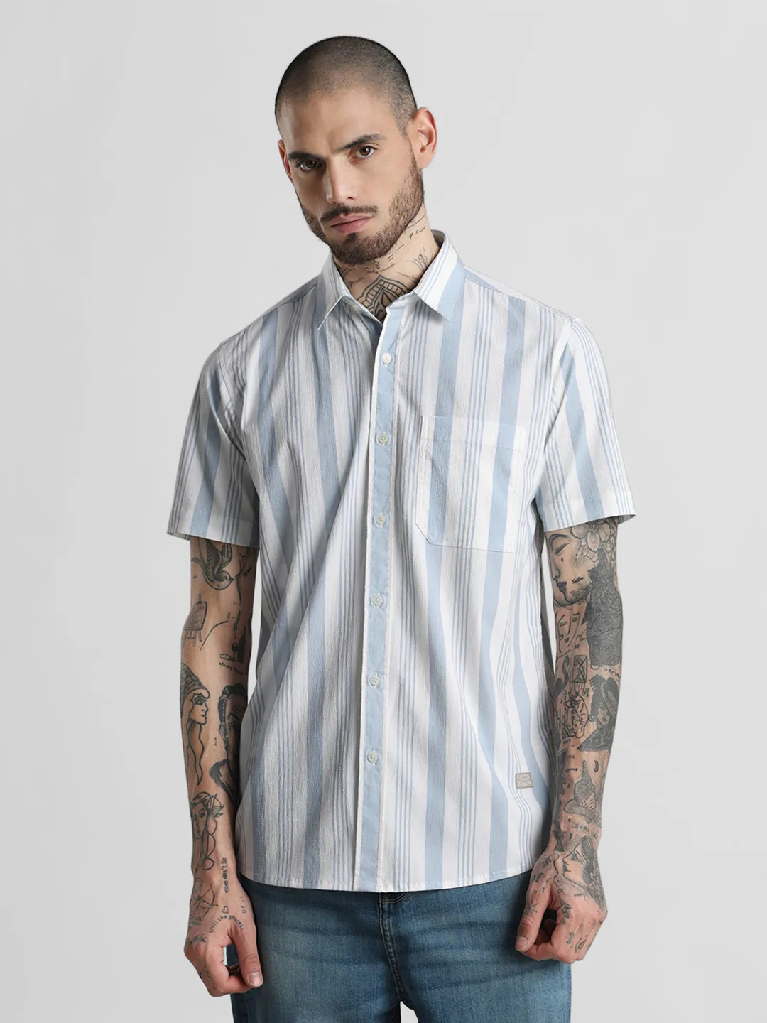 Blue Printed Shirt - Image 8