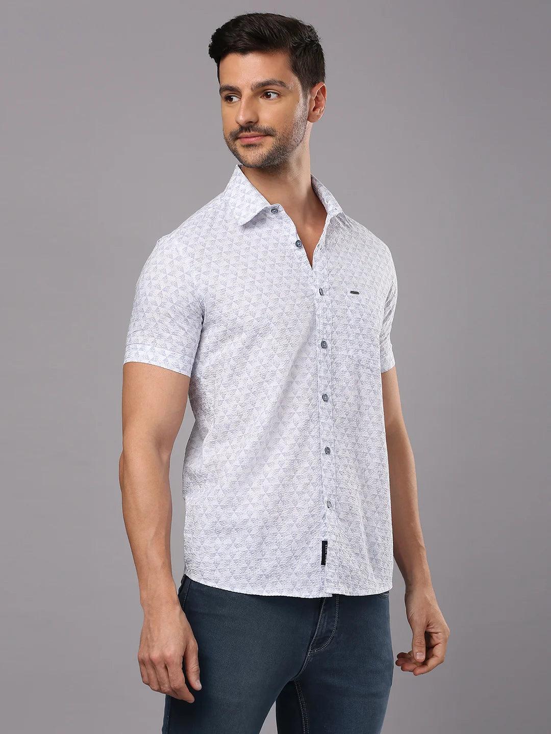 Blue Printed Shirt - Image 3