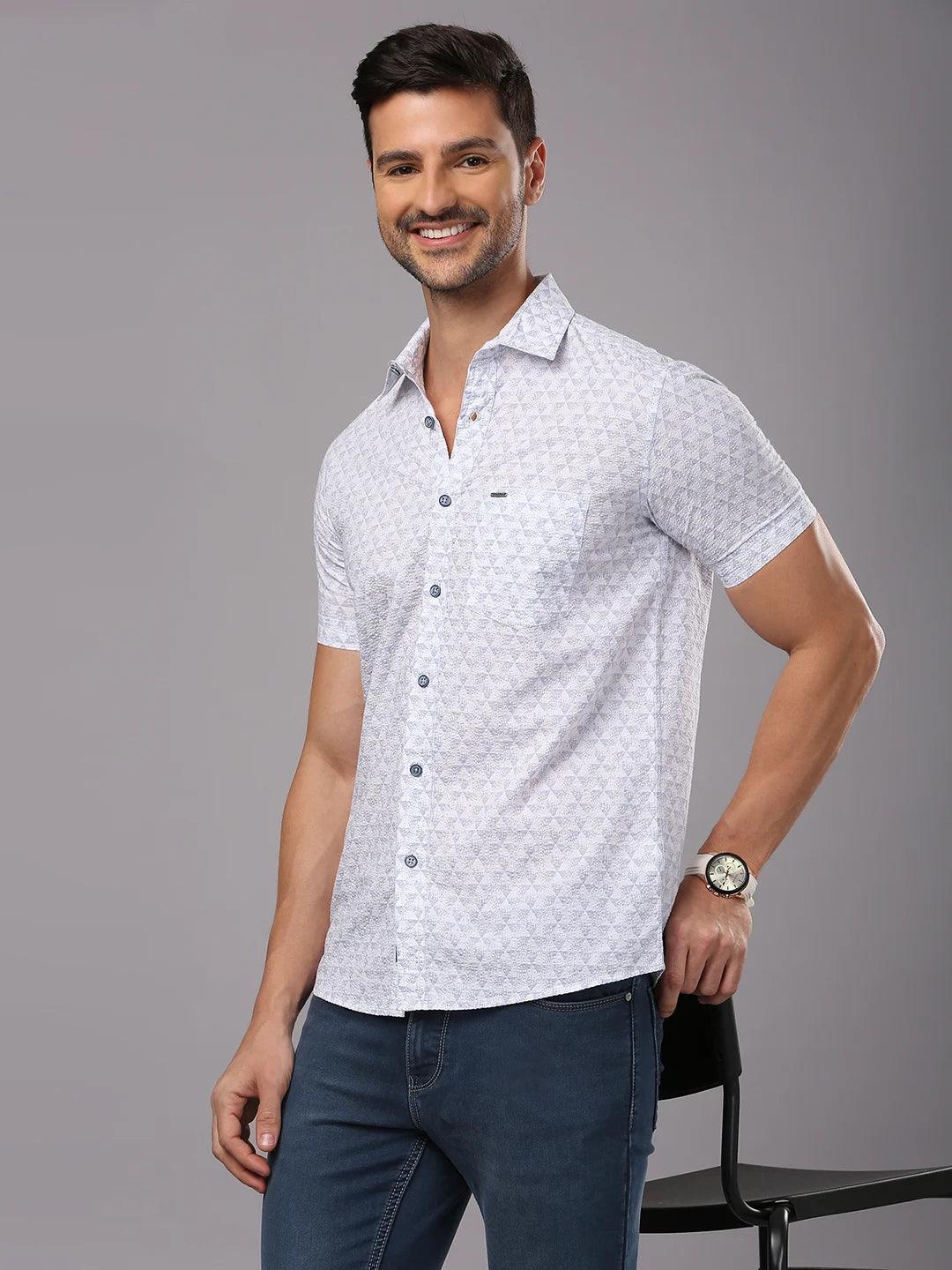 Blue Printed Shirt - Image 6