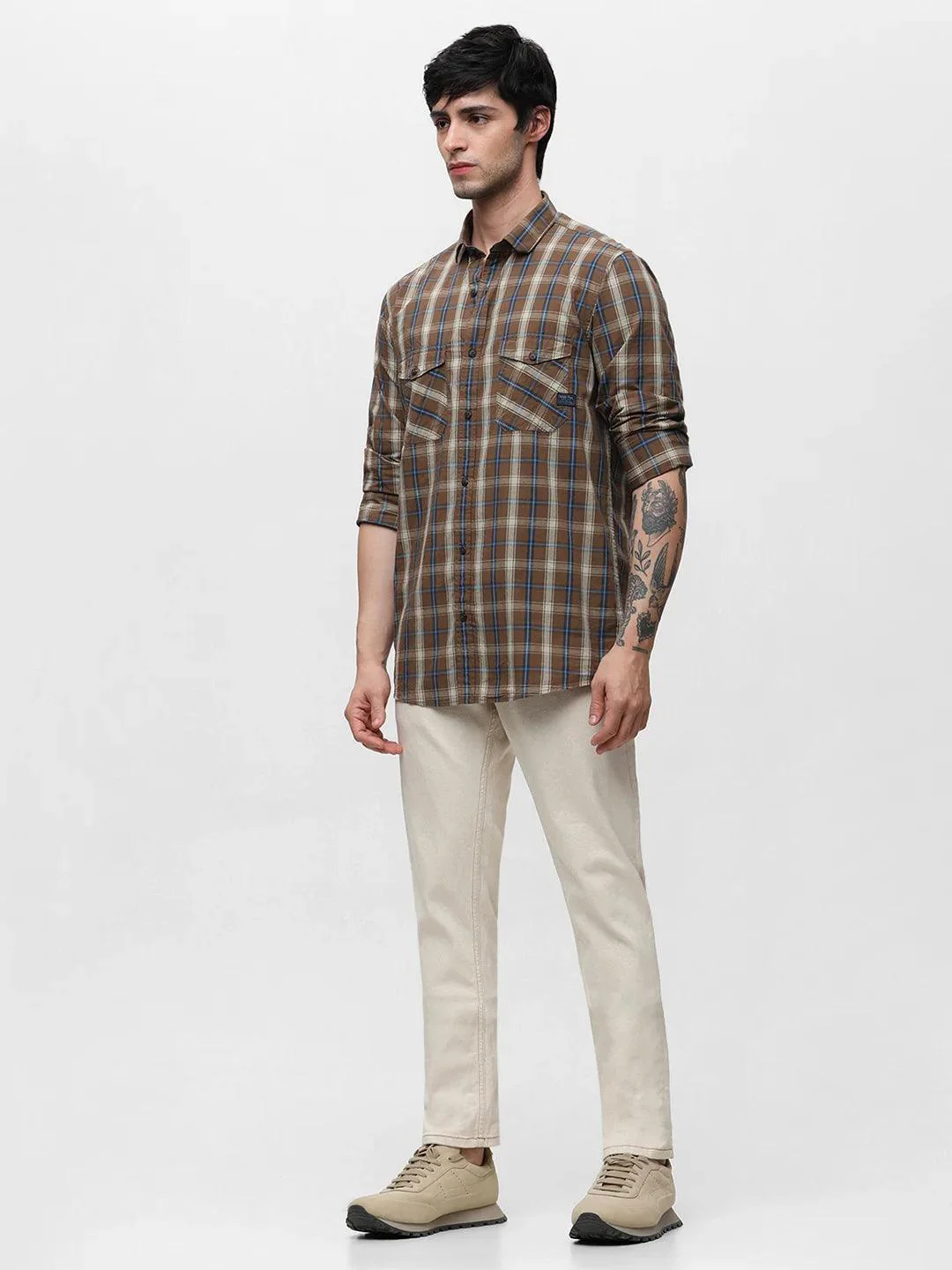 Brown Checkered Shirt - Image 6