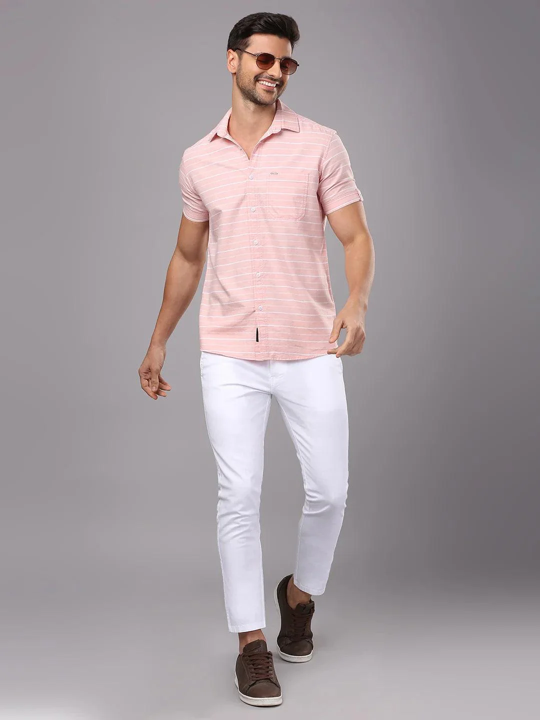 Peach Striped Shirt - Image 7