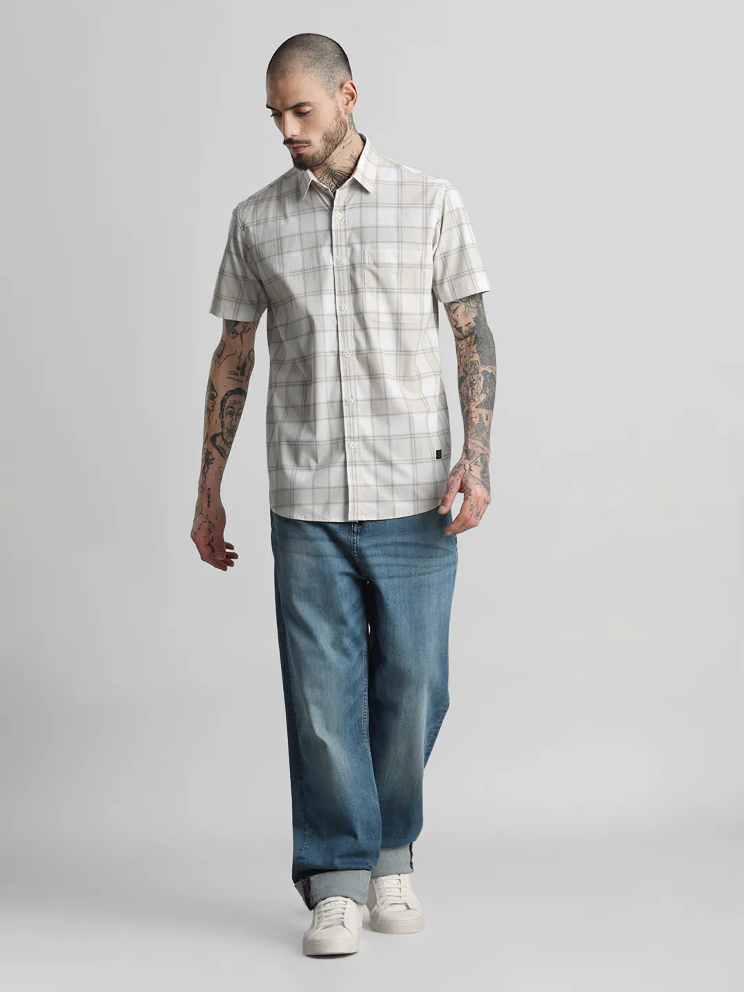 Cream Printed Shirt - Image 3