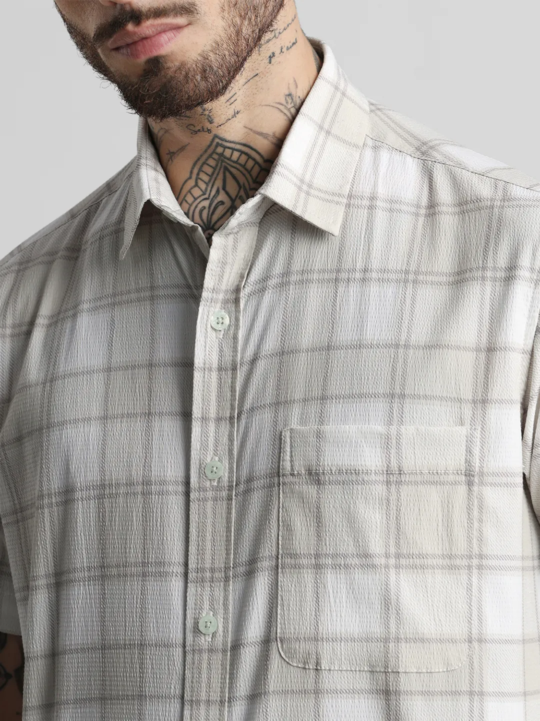 Cream Printed Shirt - Image 5
