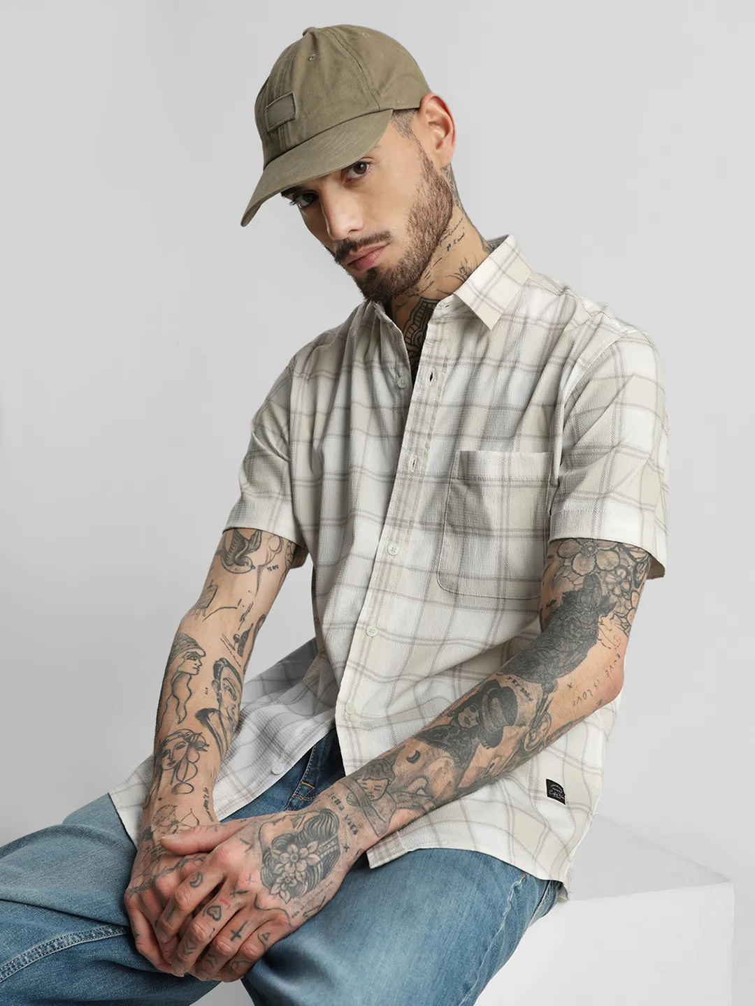 Cream Printed Shirt - Image 6