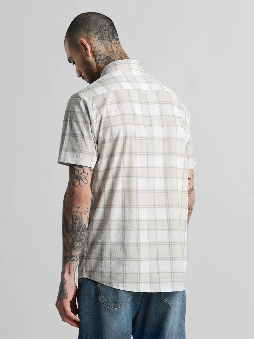 Cream Printed Shirt - Image 7
