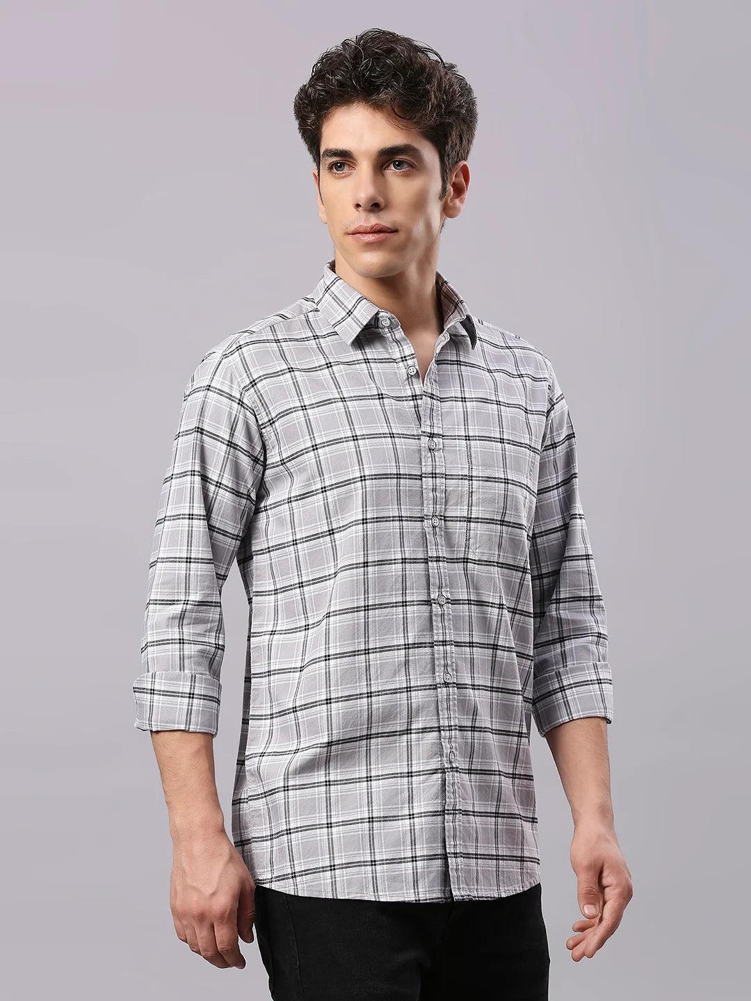 Grey Checkered Shirt - Image 3